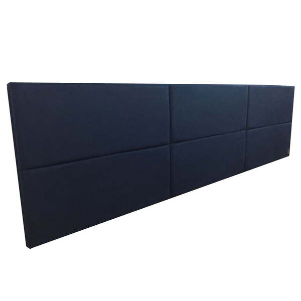 Cabeceira Cama Box King 6 Blocos Alce Couch Veludo Azul 195cm