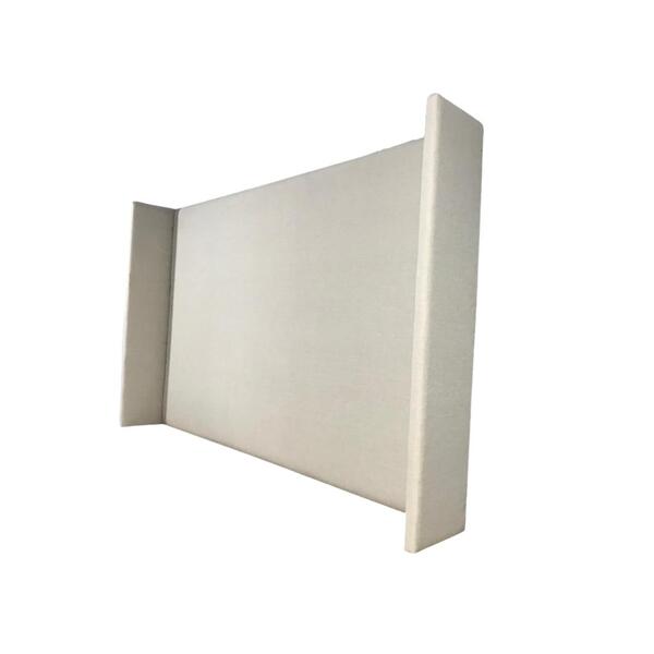 Cabeceira Cama Box King Aba Lateral Alce Couch Linho Bege Cru