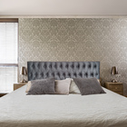 Cabeceira Cama Box King Capitonê Vintage Suede Liso Cinza195