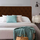 Cabeceira Cama Box King Size 195 Cm Botão Marrom