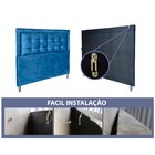Cabeceira Cama Box King Veneza Diamond 10 Suede Liso Azul Roy
