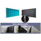 Cabeceira Cama Box King Veneza Diamond 10 Suede Liso Azul Tur