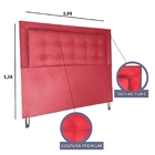 Cabeceira Cama Box King Veneza Diamond 10 Suede Liso Vermelho