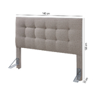 Cabeceira Cama Box Lorena Linho Bege Casal 1,40m