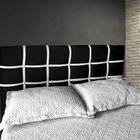 Cabeceira Cama Box Napoli Suede Preto Solteiro 90x120 Rbl