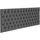 Cabeceira Cama Box Painel Casal Capitonê Amy L02 Linho Cinza