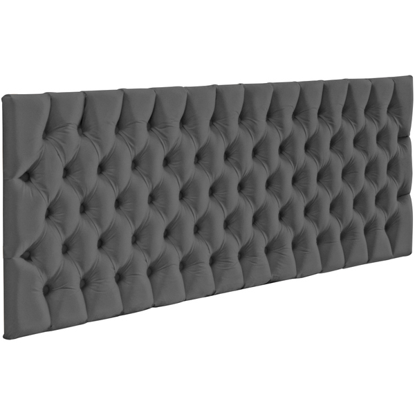 Cabeceira Cama Box Painel Casal Capitonê Amy L02 Linho Cinza