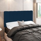 Cabeceira Cama Box Painel Solteiro 100 Cm Dubai W01 Suede Azu