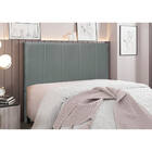 Cabeceira Cama Box Queen 160 Cm Arizona Veludo Cinza S04 - D'