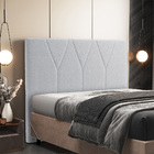 Cabeceira Cama Box Queen 160 Cm Aurora W01 Bouclê Cinza - Lya