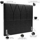 Cabeceira Cama Box Queen 160 Cm Aurora W01 Couríssimo Preto B