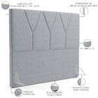 Cabeceira Cama Box Queen 160 Cm Aurora W01 Suede Cinza - Lyam