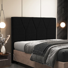 Cabeceira Cama Box Queen 160 Cm Aurora W01 Suede Preto - Lyam