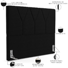 Cabeceira Cama Box Queen 160 Cm Aurora W01 Suede Preto - Lyam