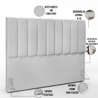 Cabeceira Cama Box Queen 160 Cm Dália W01 Linho Cinza - Lyam