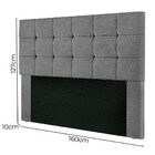 Cabeceira Cama Box Queen 160 Cm Estofada Suede Cinza Amassado