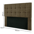 Cabeceira Cama Box Queen 160 Cm Estofada Suede Marrom Chocola