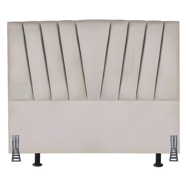 Cabeceira Cama Box Queen 160 Cm Joana Em Linho Com Frame Bege