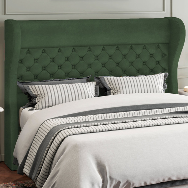 Cabeceira Cama Box Queen 160 Cm P05 Madrid Couríssimo Verde Musgo ...