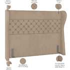 Cabeceira Cama Box Queen 160 Cm P05 Madrid Veludo Bege - Lyam