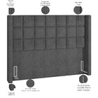 Cabeceira Cama Box Queen 160 Cm P05 Paris Linho Cinza Escuro