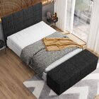 Cabeceira Cama Box Queen 160 Cm Roma W01 Linho Chumbo - Lyam