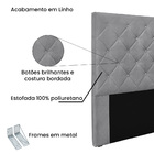 Cabeceira Cama Box Queen 160 Cm Tania Linho Cinza S04 - D'ros