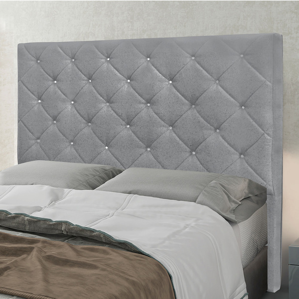 Cabeceira Cama Box Queen 160 Cm Tania Linho Cinza S04 - D'ros