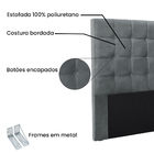 Cabeceira Cama Box Queen 160 Cm Verona Veludo Cinza - D'rossi