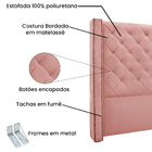 Cabeceira Cama Box Queen 160 Cm Vicenza Veludo Rosa S04 - D'r