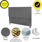 Cabeceira Cama Box Queen 160cm Carla Suede Cinza E Frame