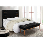 Cabeceira Cama Box Queen 160cm E Recamier Gênova Suede Preto