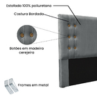 Cabeceira Cama Box Queen 160cm E Recamier Gênova Veludo Cinza