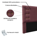 Cabeceira Cama Box Queen 160cm E Recamier Gênova Veludo Vinho
