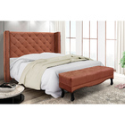Cabeceira Cama Box Queen 160cm E Recamier Vicenza Veludo Cobr