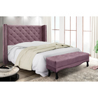 Cabeceira Cama Box Queen 160cm E Recamier Vicenza Veludo S04