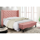 Cabeceira Cama Box Queen 160cm E Recamier Vicenza Veludo S04