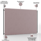 Cabeceira Cama Box Queen 160cm Estofada Goya P05 Veludo Rosê