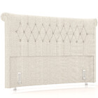 Cabeceira Cama Box Queen 160cm Estofada Meora P05 Linho Creme
