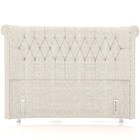 Cabeceira Cama Box Queen 160cm Estofada Meora P05 Linho Creme