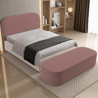 Cabeceira Cama Box Queen 160cm Lanna Com Puff Recamier Doha W