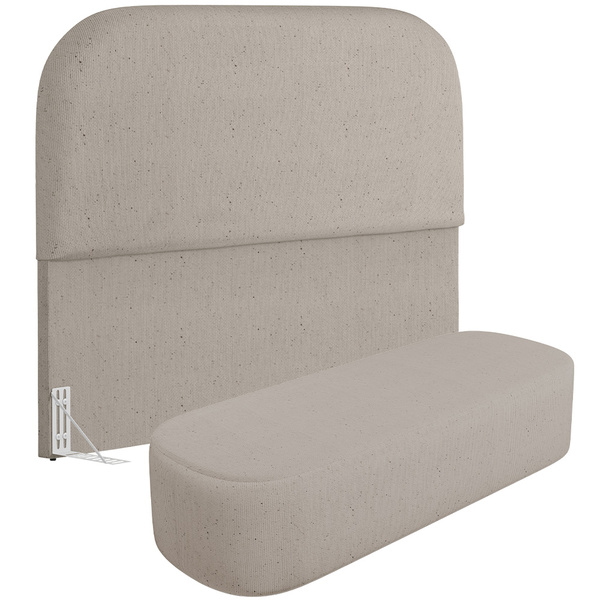 Cabeceira Cama Box Queen 160cm Lanna Com Puff Recamier Doha W