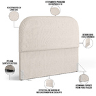 Cabeceira Cama Box Queen 160cm Orgânica Lanna W01 Linho Cru -