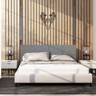 Cabeceira Cama Box Queen 8 Blocos Alce Couch Linho Cinza Clar