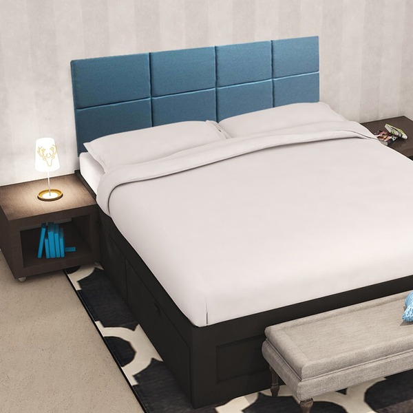 Cabeceira Cama Box Queen 8 Blocos Alce Couch Linho Turquesa 1
