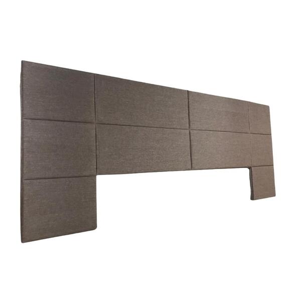 Cabeceira Cama Box Queen Com Laterais Alce Couch Linho Marrom