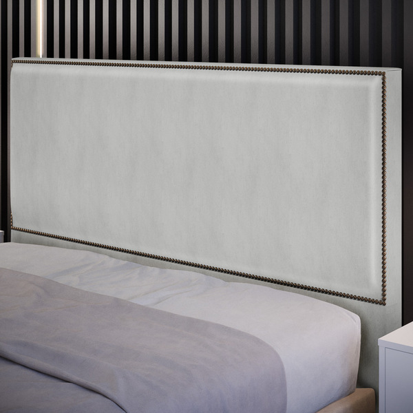 Cabeceira Cama Box Queen Com Tachas 160 Cm Vicenza L02 Linho