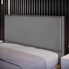 Cabeceira Cama Box Queen Com Tachas 160 Cm Vicenza L02 Suede