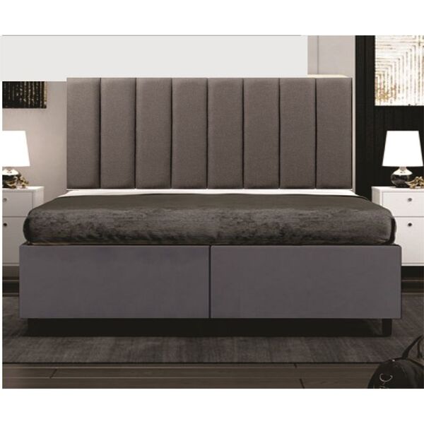 Cabeceira Cama Box Queen Linho Cinza Kit Com 8 Placas