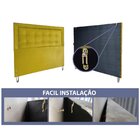 Cabeceira Cama Box Queen Veneza Diamond 10 Suede Liso Amarelo